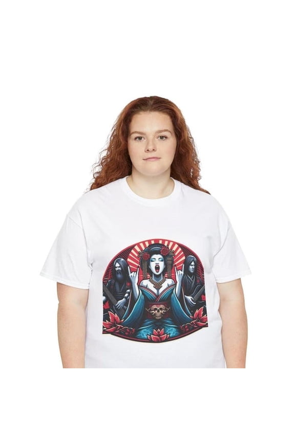JAPANESE MUSIC GRAPHIC T-Shirt Geisha Punk Rock Vibe Unisex Cotton Tee Harajuku Streetwear, Alt Fashion Gift, Cool Japan Band Style Top