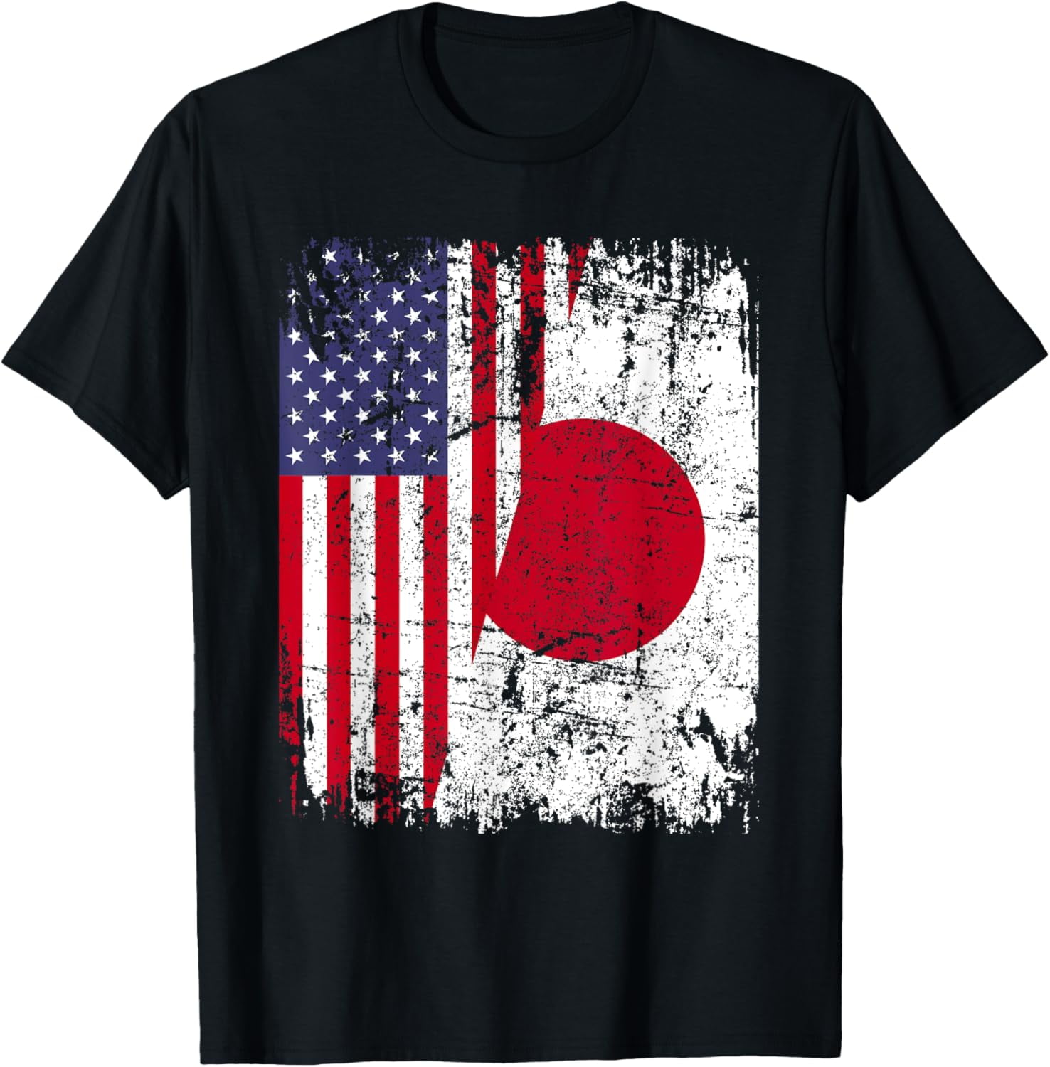 JAPANESE ROOTS Half American Flag JAPAN TShirt
