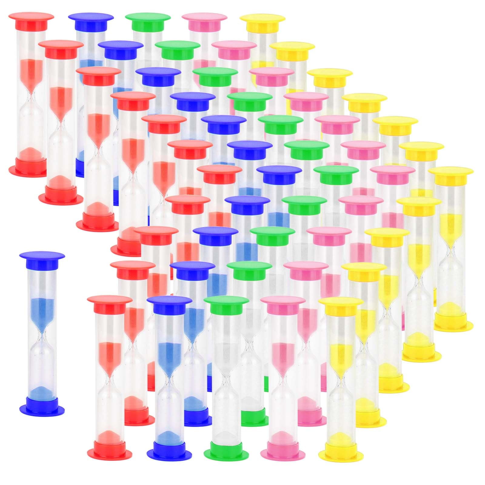 JAPCHET 100 Packs 1 Minute Sand Timer, Hourglass Sandglass Clock ...