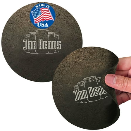 JAR HEADS Rubber Jar Opener Gripper Pad 2 Pack - Thick 5 Inch Grippers for Opening Jars Made in the USA - Jar Opener for Weak Hands & Seniors with Arthritis