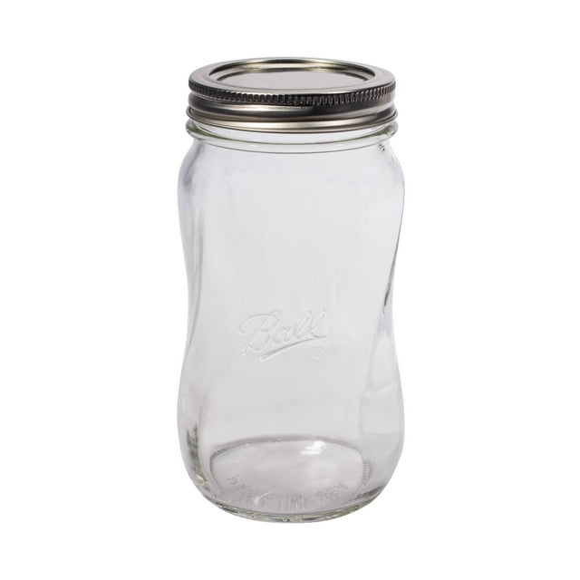 Ball Collection Elite Spiral Regular Mouth 16-Oz. Glass Mason Jars, 4-Count