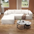 thumbnail image 1 of JARCLIC 108" Modular Sectional Couch with Chaise, Modern Boneless Couch for Living Room, Oversized Sofa Sleeper with Deep Seat, White, 1 of 8