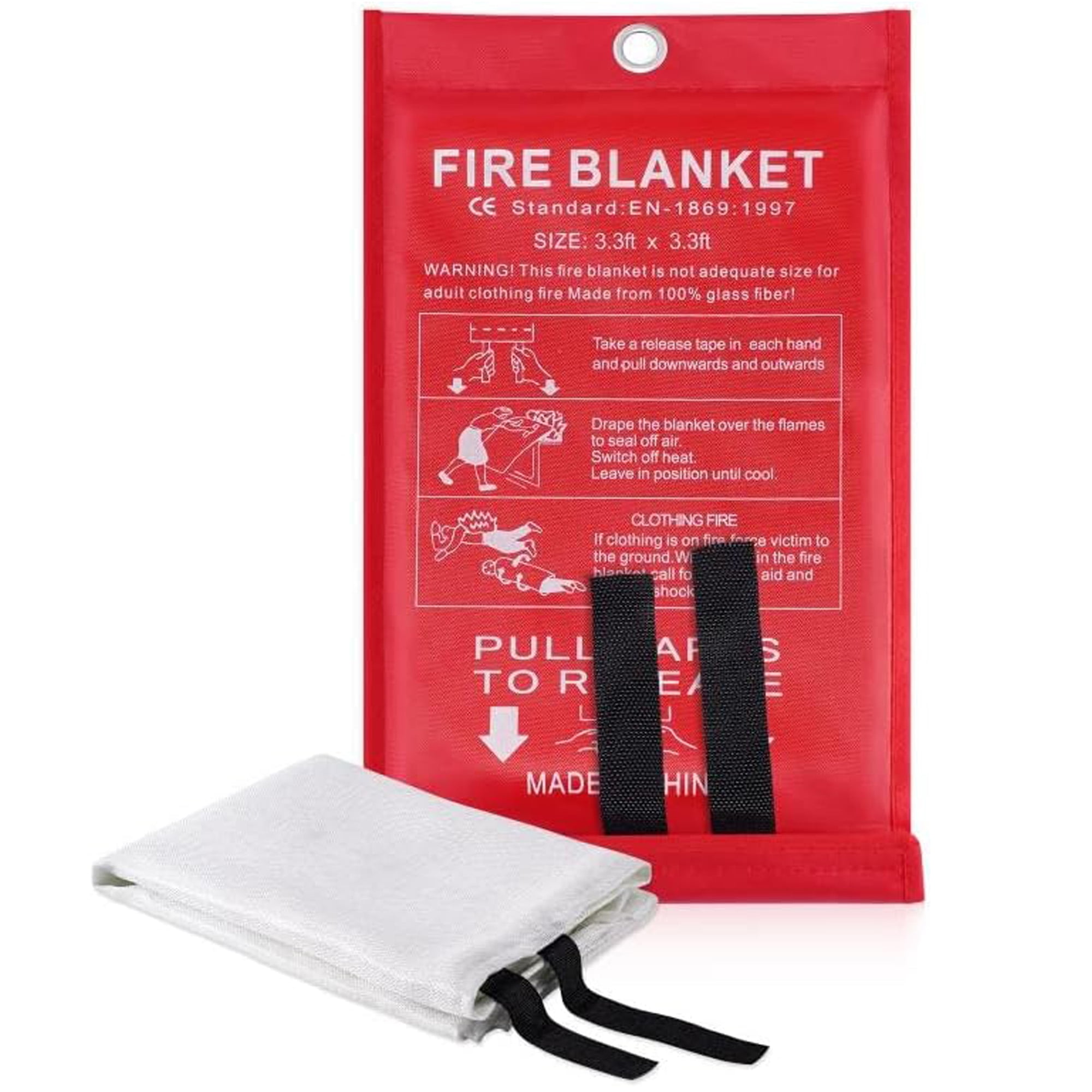 JARENGO 1 Pack Fire Blanket for Home Kitchen Fiberglass Fire Emergency
