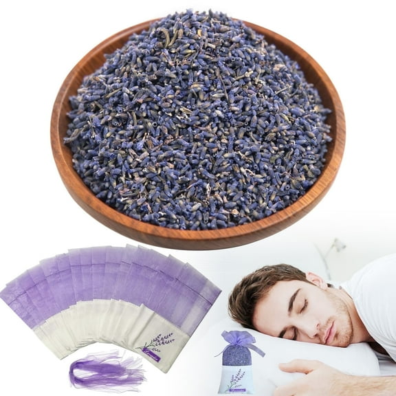 JARENGO 100% Natural Dried Lavender Buds 10 oz,15 Pcs Lavender Sachet Bags for Making Soaps, Candles, Essential Oils, Wardrobe Fresh Sachets