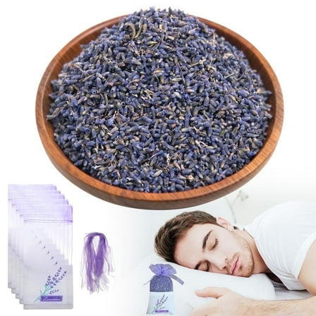 JARENGO 100% Natural Dried Lavender Buds 5 oz,5 Pcs Lavender Sachet Bags for Making Soaps, Candles, Essential Oils, Wardrobe Fresh Sachets