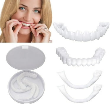 JARENGO Fake Teeth, 2PCS Dentures Teeth for Women and Men Veneers for Temporary Teeth Restoration Nature and Comfortable to Protect Your Teeth