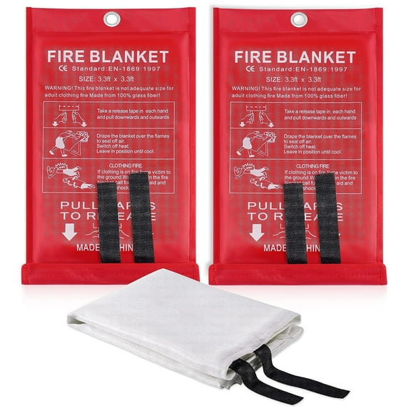 JARENGO Fire Blankets, Fiberglass, 40" x 40", 2 pack