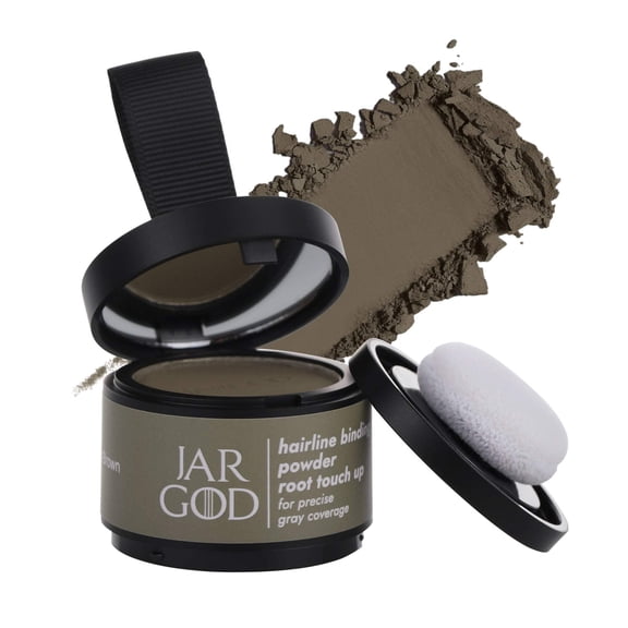 Hairline Powder Root Touch-Up Temporary Concealing Powder for Women Men, Instant Gray Coveragey, 4g Light Brown