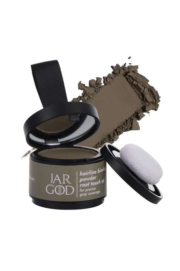 Hairline Powder Root Touch-Up Temporary Concealing Powder for Women Men, Instant Gray Coveragey, 4g Medium Brown