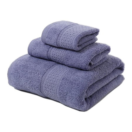 JARITTO Bathroom Towels Bale Set 3-Pieces 100% Cotton Bathroom Linen Soft Absorbent Durable 1x Bath Towel + 1x Hand Towel + 1x face Cloth (Light Purple)