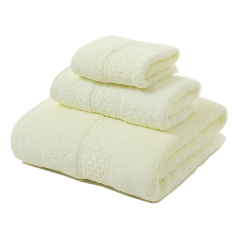 JARITTO Bathroom Towels Bale Set 3 Pieces 100 Cotton Bathroom Linen Soft Absorbent Durable 1x Bath Towel 1x Hand Towel 1x face Cloth Pale Yellow Walmart