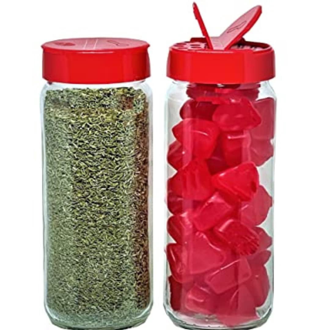 JARMING COLLECTIONS Glass Spice RE32Jars with Shaker Lids Spice