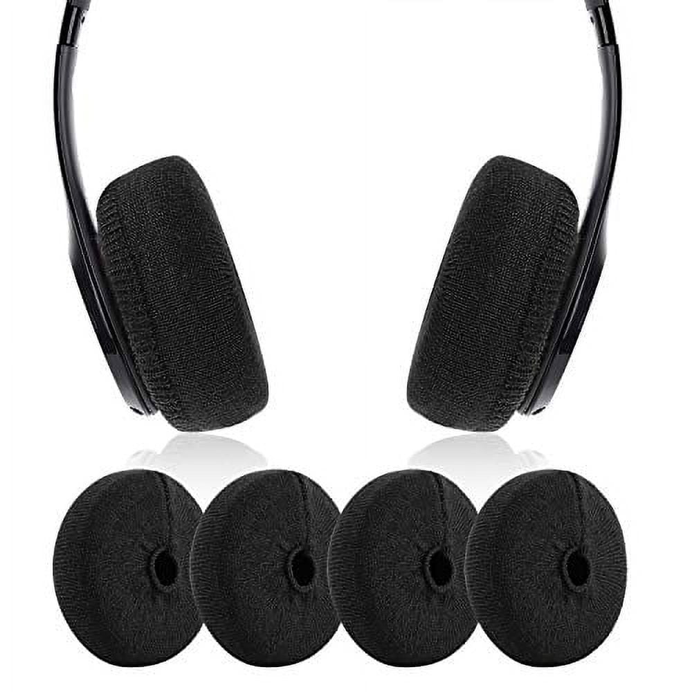 JARMOR Earpads Sweater Cover Protectors with Knit Fabric for Beats Solo 3/2 Wireless/Wired, Solo HD/Mixr/EP Headphones and Other Headsets with 1.57-3.14 Inch Ear Cushions [ 2 Pairs ] (Black)