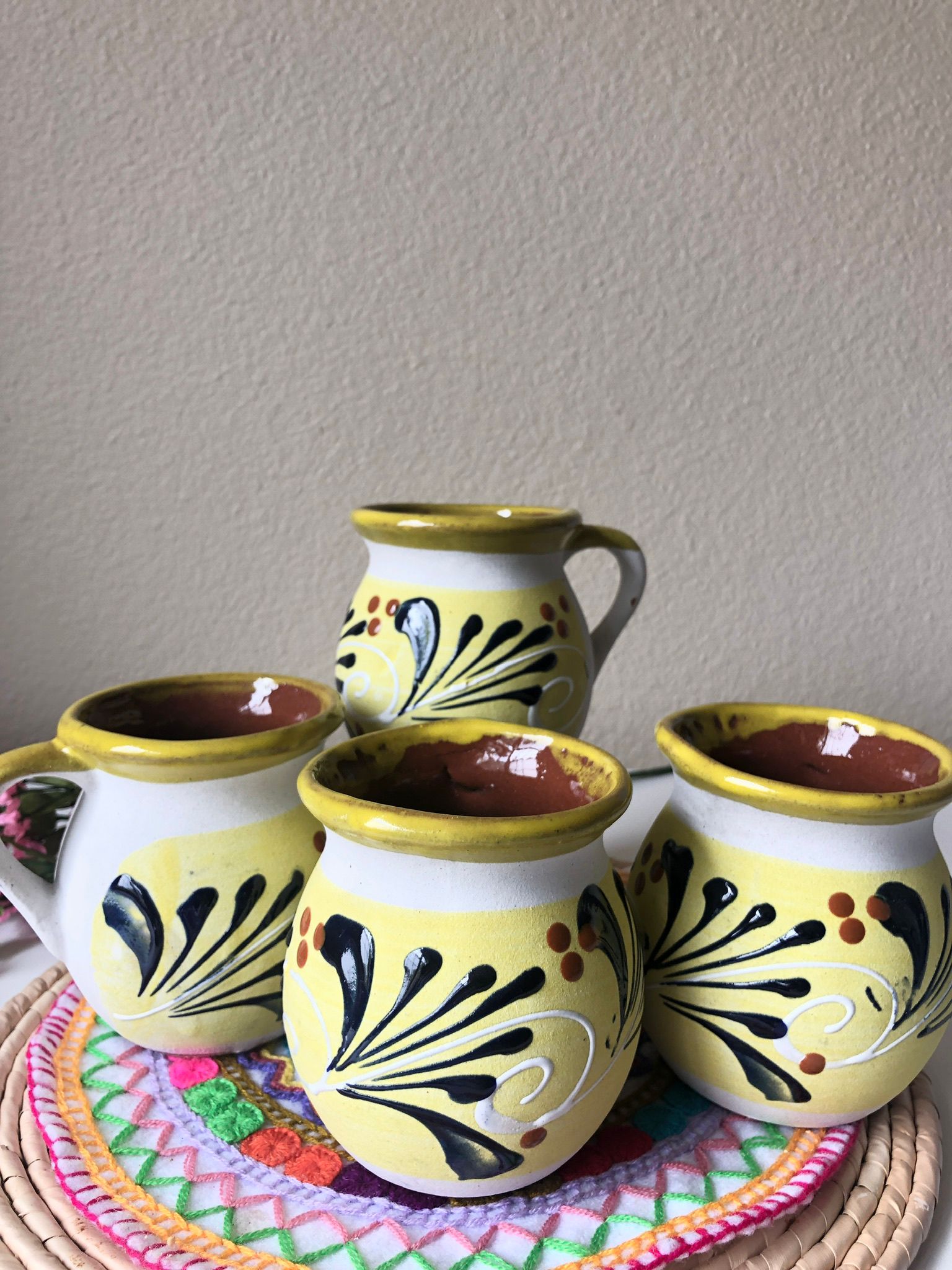 JARRITOS mexican mug clay , Mexican clay cup , MEXICAN cup hand painted