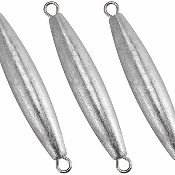 JARTC 5 Pack Inline Trolling Sinker Torpedo Fishing Weight Lead Fishing Weight Sinker Double Ring Saltwater Offshore Boat Fishing