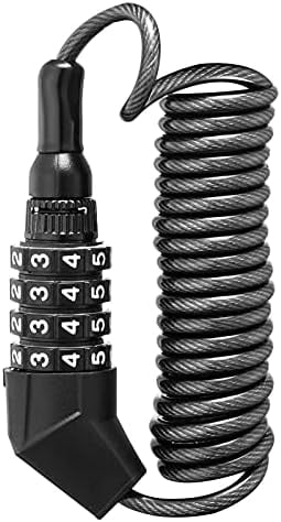 JARTC Motorcycle Helmet Lock Bike Cable Lock Lightweight Combination Small Resettable Bike Wheel Lock for Strollers, Luggage