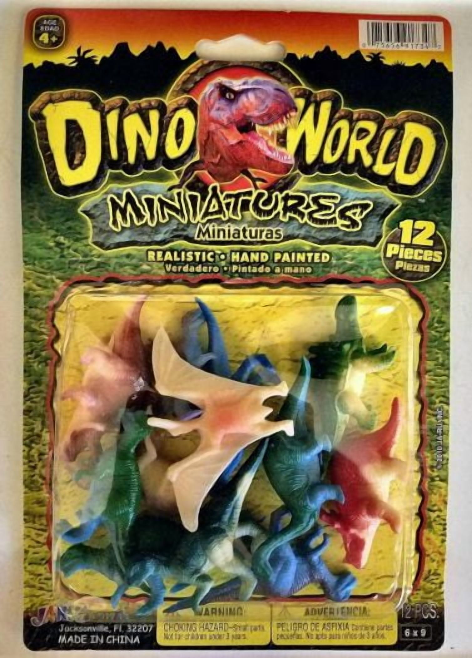 JARU, Inc DINO WORLD Miniatures, Realistic, Hand Painted, 12 Pieces