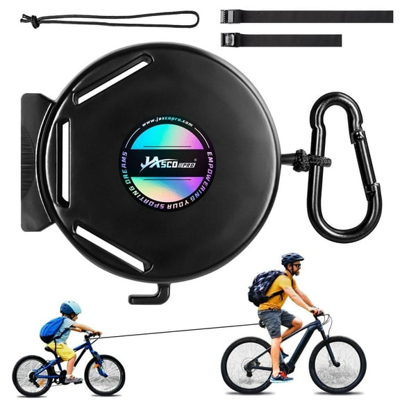 CureCalor Bike Tow Rope for Kids, Retractable Portable Pull Traction Strap, 6.6Ft, Black