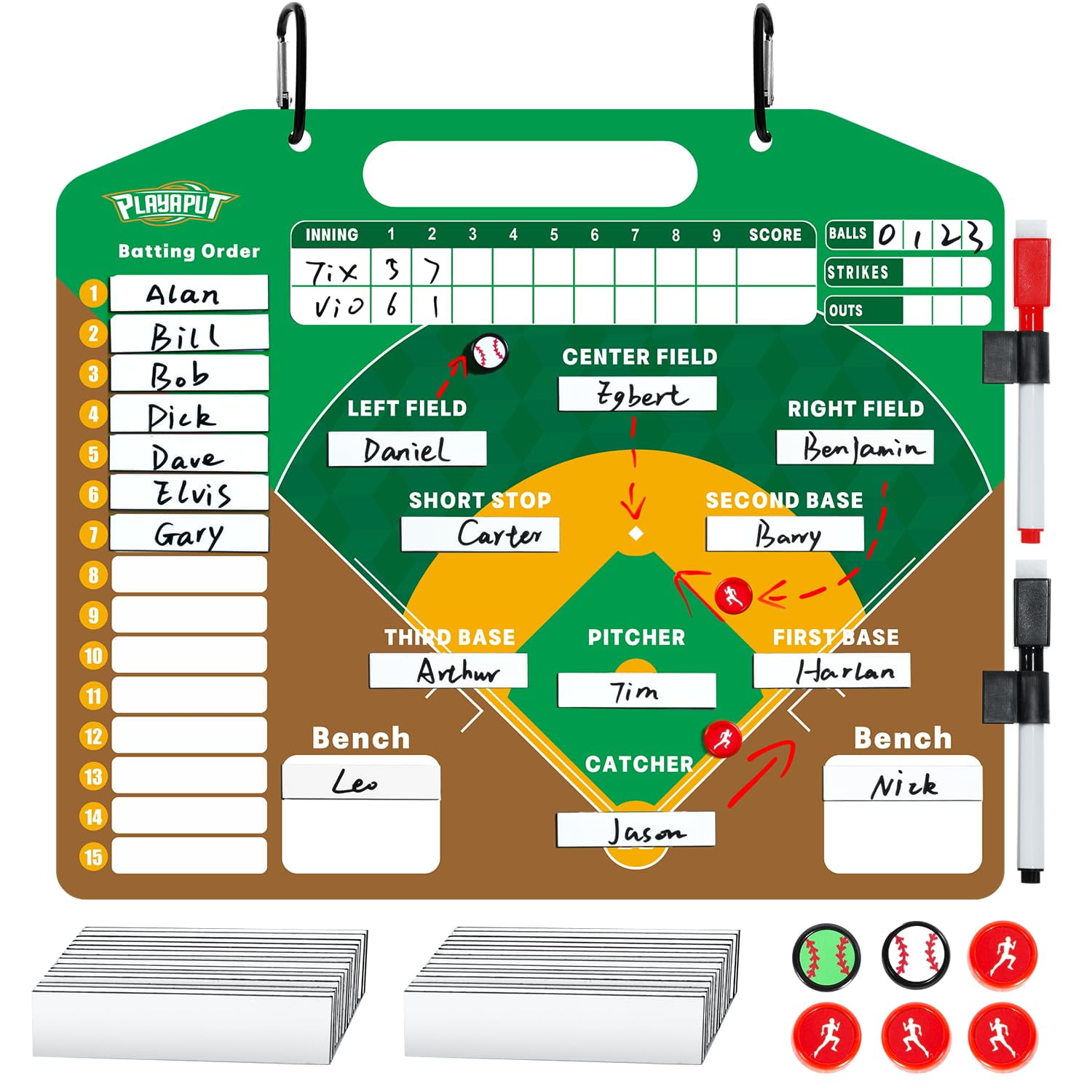 JASCOPRO Training Baseball Coach Board, Dry Erase Coaches