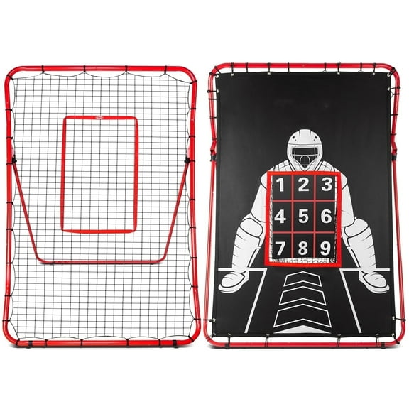 CureCalor Pitch Back Baseball/Softball Rebounder, 6x4Ft Baseball Rebounder Net, Adjustable Angles
