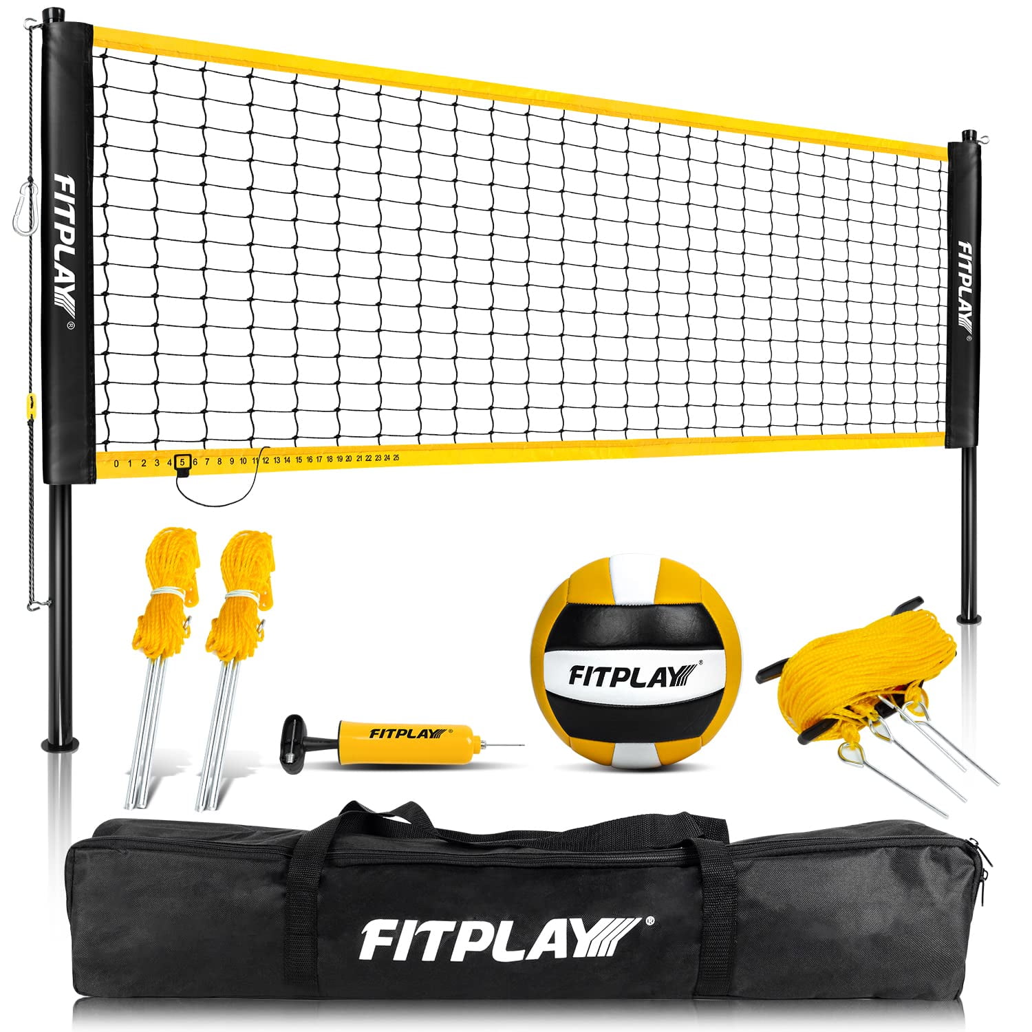 JASCOPRO Professional Portable Volleyball Net System with Poles