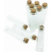 JASEASYZ Clear Mini Glass Jars Wishing Bottles with Cork Stoppers 25ml DIY herb Sand Art Small Decorative Glass Bottles Message Craft for Wedding Party Favors Pack of 10