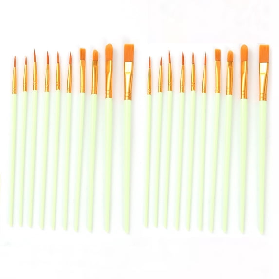 JASGARDE Acrylic Paint Brushes Set, 10Pcs Round Pointed Tip Artist Paintbrushes, for Acrylic Oil Watercolor Canvases Rock Body Face Nail Miniature Detailing Drawing Art Supplies