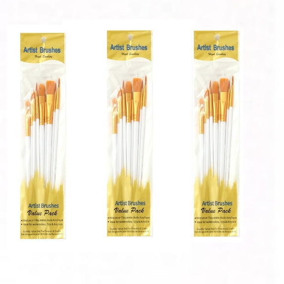 JASGARDE Acrylic Paint Brushes Set, 10Pcs Round Pointed Tip Artist Paintbrushes, for Acrylic Oil Watercolor Canvases Rock Body Face Nail Miniature Detailing Drawing Art Supplies