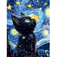 thumbnail image 1 of JASGARDE Black Cat Diamond Painting Kits for Adults, DIY Paint by Numbers for Beginner, DIY Full Drill Diamond Dots Paintings Picture Arts Craft for Home Wall Art Decor, Starry Night, 12×16 Inch, 1 of 5