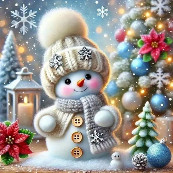 Rheskbecy Christmas Diamond Painting Set Für Erwachsene,DIY 5D Diamant Painting Weihnachten Bilder Pinguin,Home Wall Decor 30x30cm