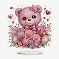 thumbnail image 1 of JASGARDE DIY 5D Diamond Painting Kits, Desktop Ornament Special Shaped Rhinestone Desk Placement Ornament, Home Stand Up Gem Painting Craft Kit, Gift, Rose Bear, 1 of 5