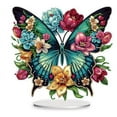 thumbnail image 1 of JASGARDE DIY Tabletop Diamond Art Painting Kit, Special Shaped Rhinestone Flowers Butterflies Desk Placement Ornament Double Sided, Home Stand Up Gem Painting Craft Kit for Living Room, Bedroom, Gift, 1 of 5