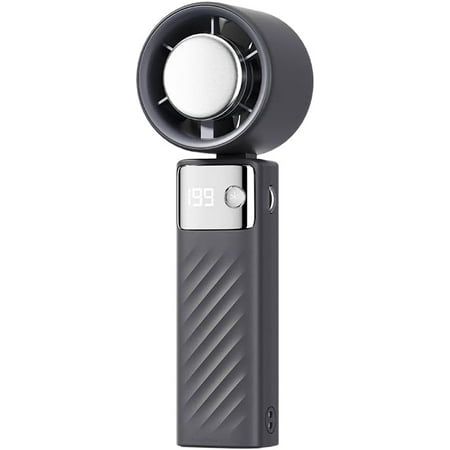 JASGARDE Handheld Fan, 2-in-1 Foldable Mini Fan with Ice Cooling, Portable Turbo Fan, 199-Speed Scroll, 4000mAh Rechargeable Battery, LED Display, Low Noise and Turbo Tech for Travel, Outdoor, Office