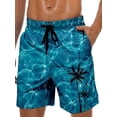 thumbnail image 1 of JASGARDE Men's Swim Trunks Hawaii Series Pattern Fashionable Sports Beach Shorts with Pockets Size M-3XL, 1 of 5