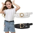 thumbnail image 1 of JASGOOD 2Pcs Girls Belts with Cute Buckle Kids Girl PU Leather Adjustable Belt for Jeans Dresses, 1 of 7