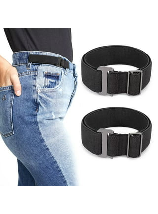 Plus Size Adjustable Stretch Belt: No-Show Flat Buckle, Non-Slip Backing for Leggings, Shorts, or Jeans