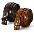thumbnail image 1 of JASGOOD 2 Pack Western Leather Belts for Men Woman without Buckle, Cowboy Cowgirl Belt Strap for Jeans Gift Belts, 1 of 9