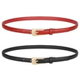 thumbnail image 1 of JASGOOD 2 Pack Women Thin Leather Belts Ladies Skinny Waist Belt for Dresses Jeans with Gold Buckle, 1 of 8