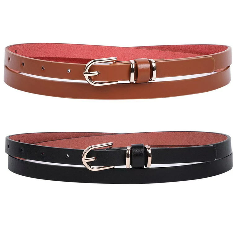 Jasgood Women's Skinny Leather Belt