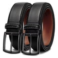 thumbnail image 1 of JASGOOD 2Pack Leather Belts for Men Casual Belt With Single Prong Buckle, 1 of 9