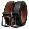 thumbnail image 1 of JASGOOD 2Pack Leather Belts for Men Casual Belt With Single Prong Buckle, 1 of 11