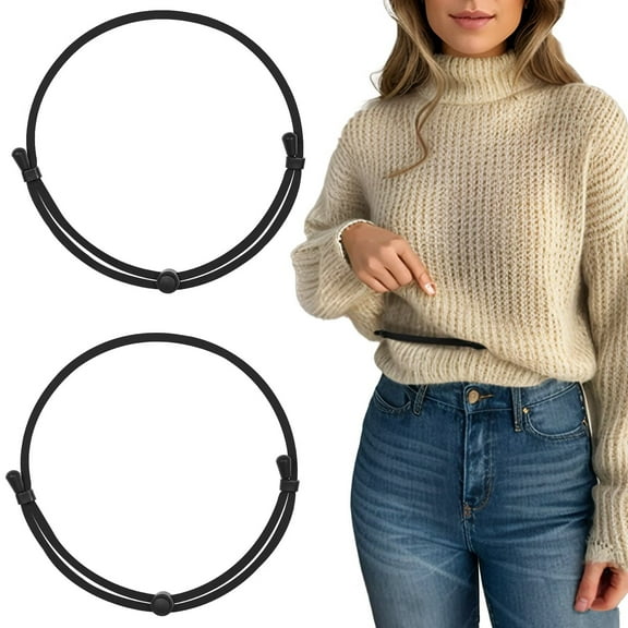 JASGOOD 2pcs Tuck Band for Women Elastic Stretch Belts Adjustable Crop Band for Sweater and Shirt