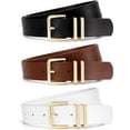 thumbnail image 1 of JASGOOD 3 Pack Leather Belts for Women Fashion Ladies Waist Belt with Gold Buckle, 1 of 11
