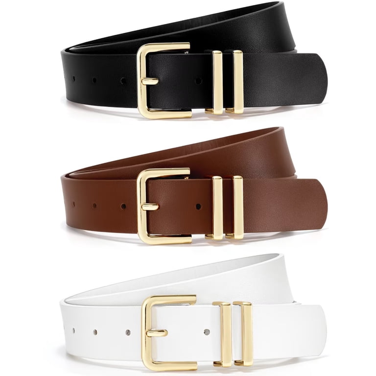 JASGOOD 3 Pack Leather Belts for Women Fashion Ladies Waist  display picture 1