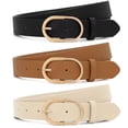 thumbnail image 1 of JASGOOD 3 Pack Womens Belts Fashion Leather Belts for Jeans Pants Dresses, 1 of 12