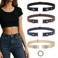 thumbnail image 1 of JASGOOD 4 Pack No Buckle Invisible Stretch Belt for Women Buckle-Free Elastic Belt for Jeans Pants, 1 of 11