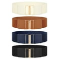 thumbnail image 1 of JASGOOD 4 Pack Women Wide Elastic Belt Stretchy Thick Belts for Women Dresses Ladies Waist Belts, 1 of 11