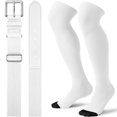 thumbnail image 1 of JASGOOD Baseball Socks and Belt Combo for Youth Boys Girls Over the Knee Softball Socks and Belt Knee High Football Socks, 1 of 10