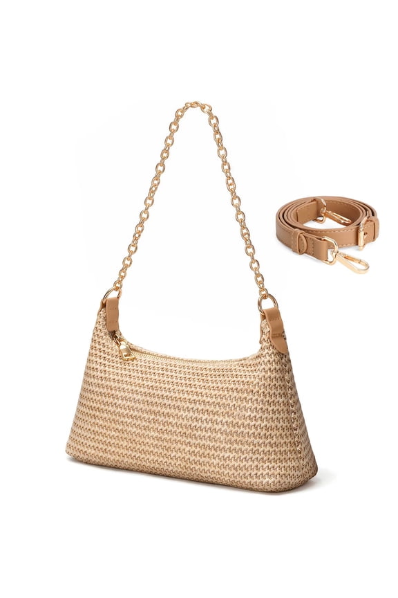 Beach Bags for Women Summer Straw Purse Boho Woven Shoulder Bag Vacation Handbag Crochet Purse