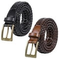 thumbnail image 1 of JASGOOD Belt for Men 2Pack,Mens Gift Stretch Braided Web Belt Elastic for Casual Golf Jeans, 1 of 9